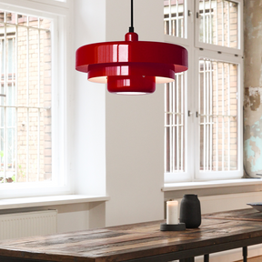 Mid-century Bauhaus IJzeren Hanglamp - Iconisch Design met Verstelbare Lengte