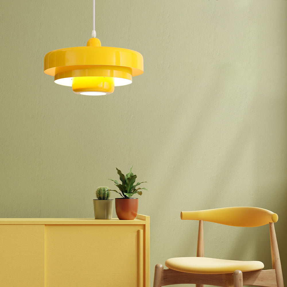 Mid-century Bauhaus IJzeren Hanglamp - Iconisch Design met Verstelbare Lengte