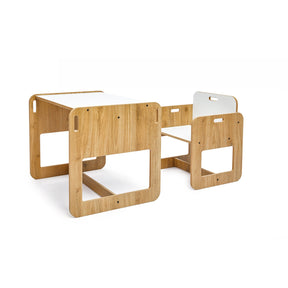 Dove Montessori Kinder Tafel en Stoelen Set – Ruimtebesparend, Veilig en Duurzaam voor Creatief Spel