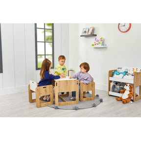 Dove Montessori Kinder Tafel en Stoelen Set – Ruimtebesparend, Veilig en Duurzaam voor Creatief Spel