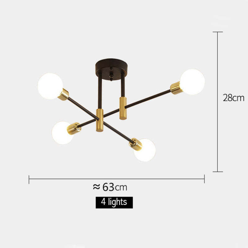 LUMINO Kroonluchter Plafondlamp - Moderne Elegantie in Zwart en Goud met Aanpasbare Verlichting