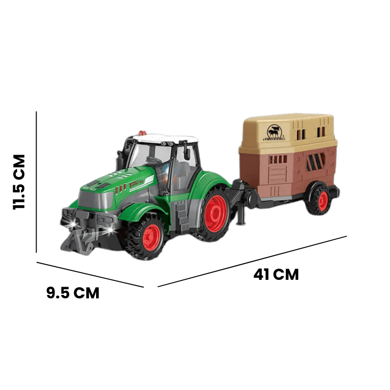 Bestuurbare Traktor 1:24 met 4 Kanalen en Houten Transport Simulatie - Elektrisch Speelgoed voor Kinderen