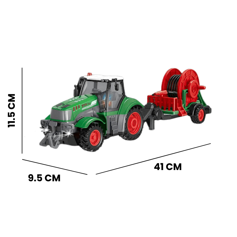 Bestuurbare Traktor 1:24 met 4 Kanalen en Houten Transport Simulatie - Elektrisch Speelgoed voor Kinderen