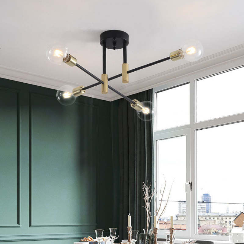 LUMINO Kroonluchter Plafondlamp - Moderne Elegantie in Zwart en Goud met Aanpasbare Verlichting