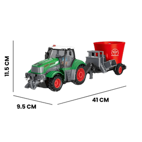 Bestuurbare Traktor 1:24 met 4 Kanalen en Houten Transport Simulatie - Elektrisch Speelgoed voor Kinderen