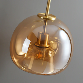 Moderne Koper-Glazen Plafondlamp - Stijlvolle Verlichting met Elegant Design