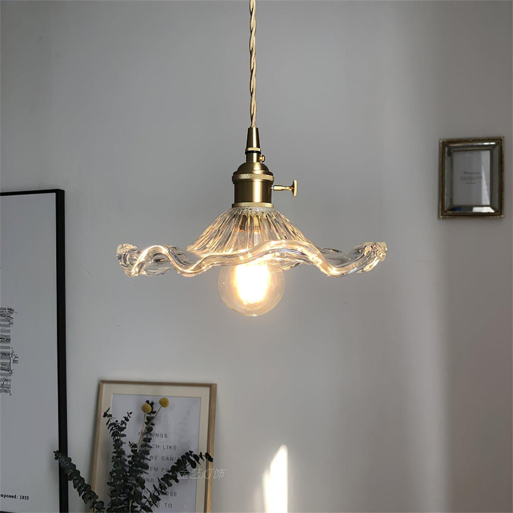 Bloem Glas Hanglamp met E27 Fitting - Stijlvolle Verlichting voor Thuis