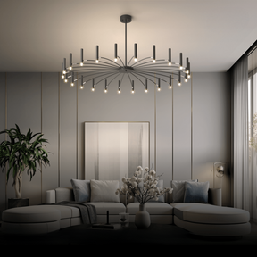 Milano Kroonluchter Hanglamp - Luxe Verlichting voor Elegante Interieurs met 24 Warme Witte Kaarsen