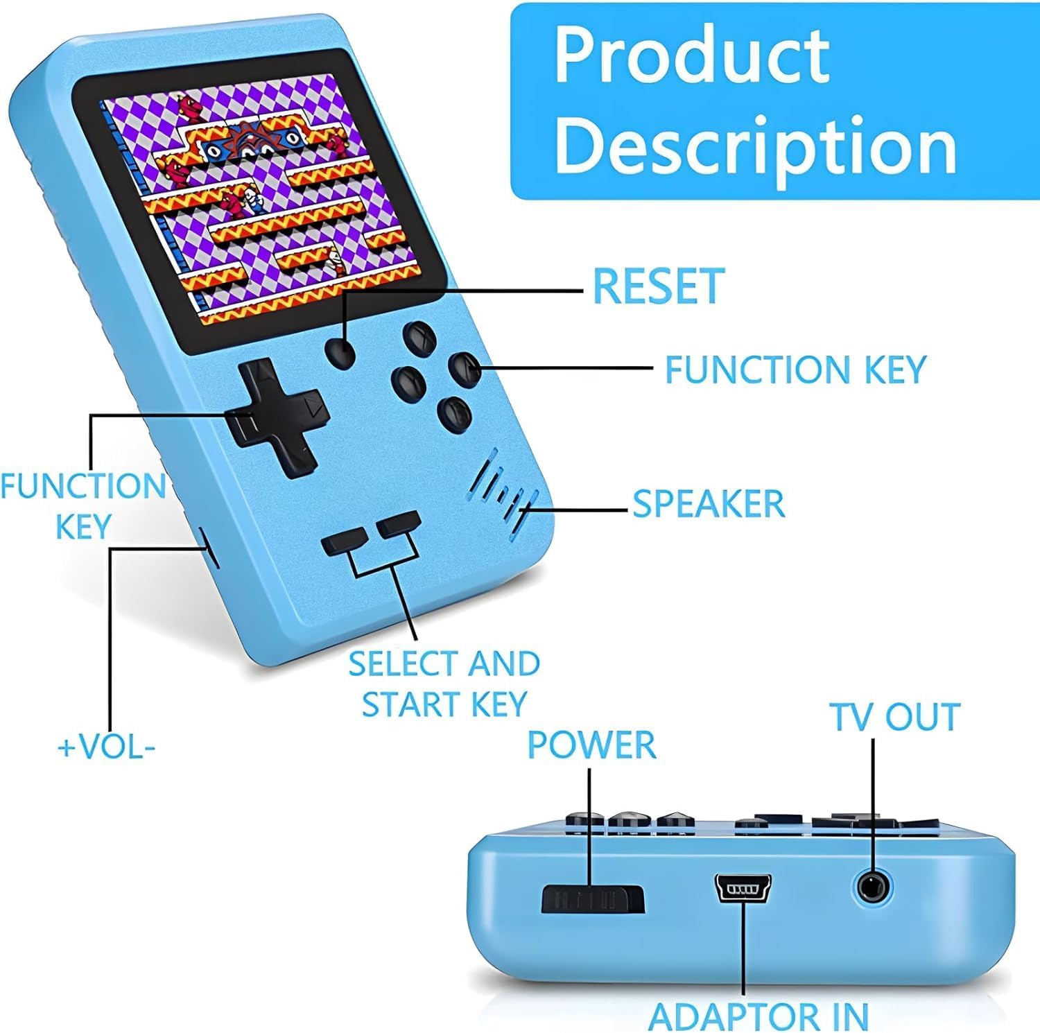 Retro Handheld Spelconsole - 400 Klassieke Spellen op 3,0 inch Scherm