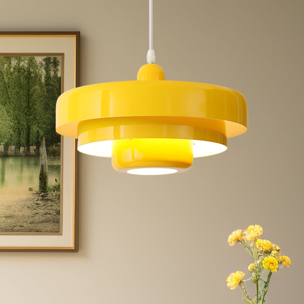 Mid-century Bauhaus IJzeren Hanglamp - Iconisch Design met Verstelbare Lengte