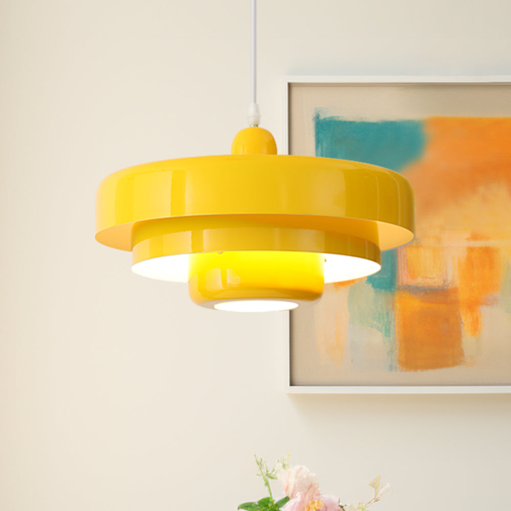 Mid-century Bauhaus IJzeren Hanglamp - Iconisch Design met Verstelbare Lengte