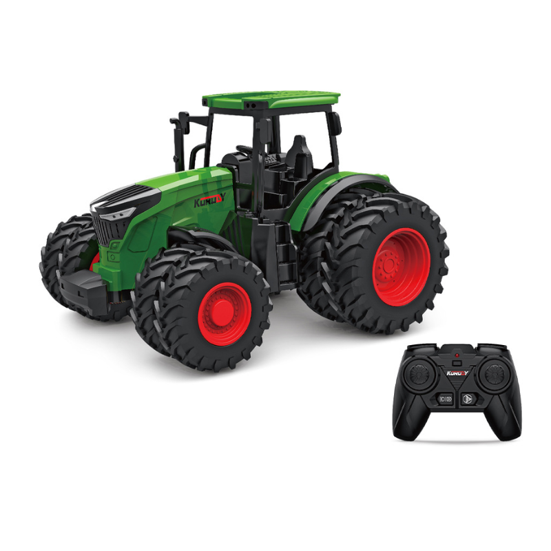 Bestuurbare Landbouwtractor 1:24 - Groene & Rode Tractor met Licht en 6 Kanalen voor Kinderen