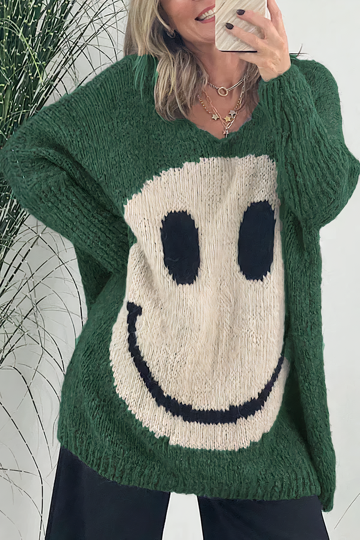 Lucy Oversized Smiley Sweater – Speelse Stijl en Comfort voor Elke Casual Look