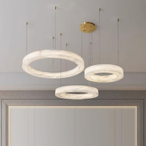 Elegante Hanglamp met Natuurlijke Alabaster Ringen – Luxe Verlichting voor Elke Ruimte