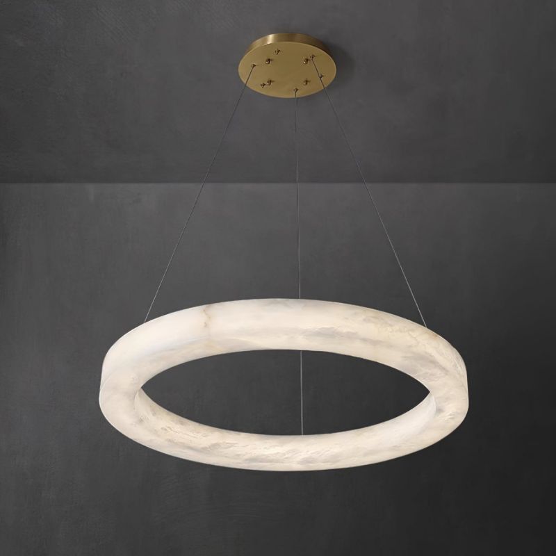 Elegante Hanglamp met Natuurlijke Alabaster Ringen – Luxe Verlichting voor Elke Ruimte