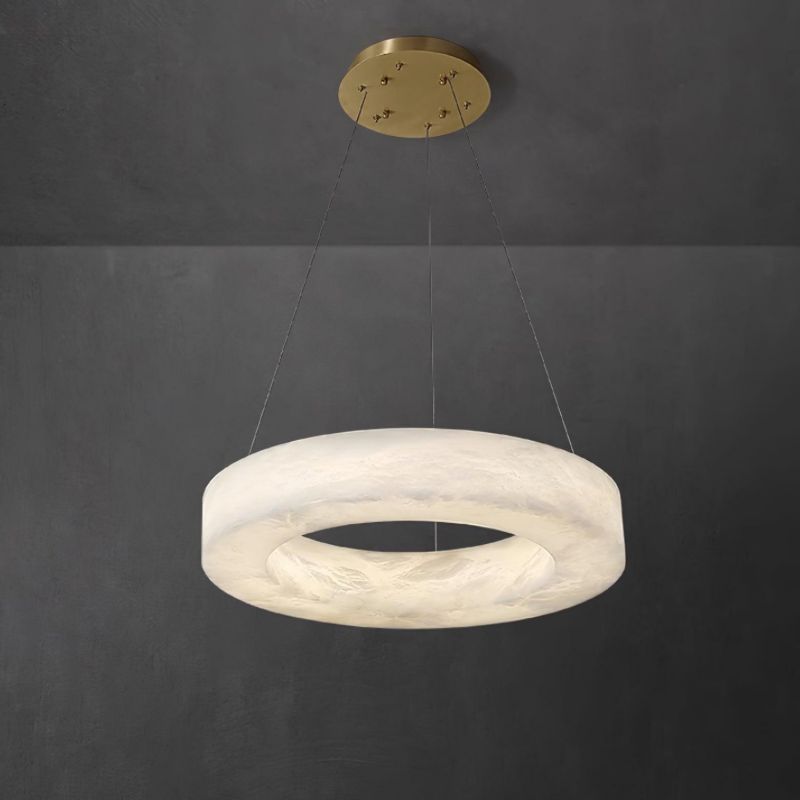 Elegante Hanglamp met Natuurlijke Alabaster Ringen – Luxe Verlichting voor Elke Ruimte