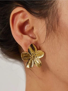 Eternal Blossom Earrings – Elegante 14K Vergulde Oorbellen met Delicate Bloemenmotieven voor Tijdloze Schoonheid