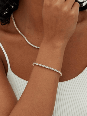 Glamour Tennisarmband – Elegant 14K Verguld, Zilveren of Roségouden Armband met Sprankelende Zirkonia Stenen