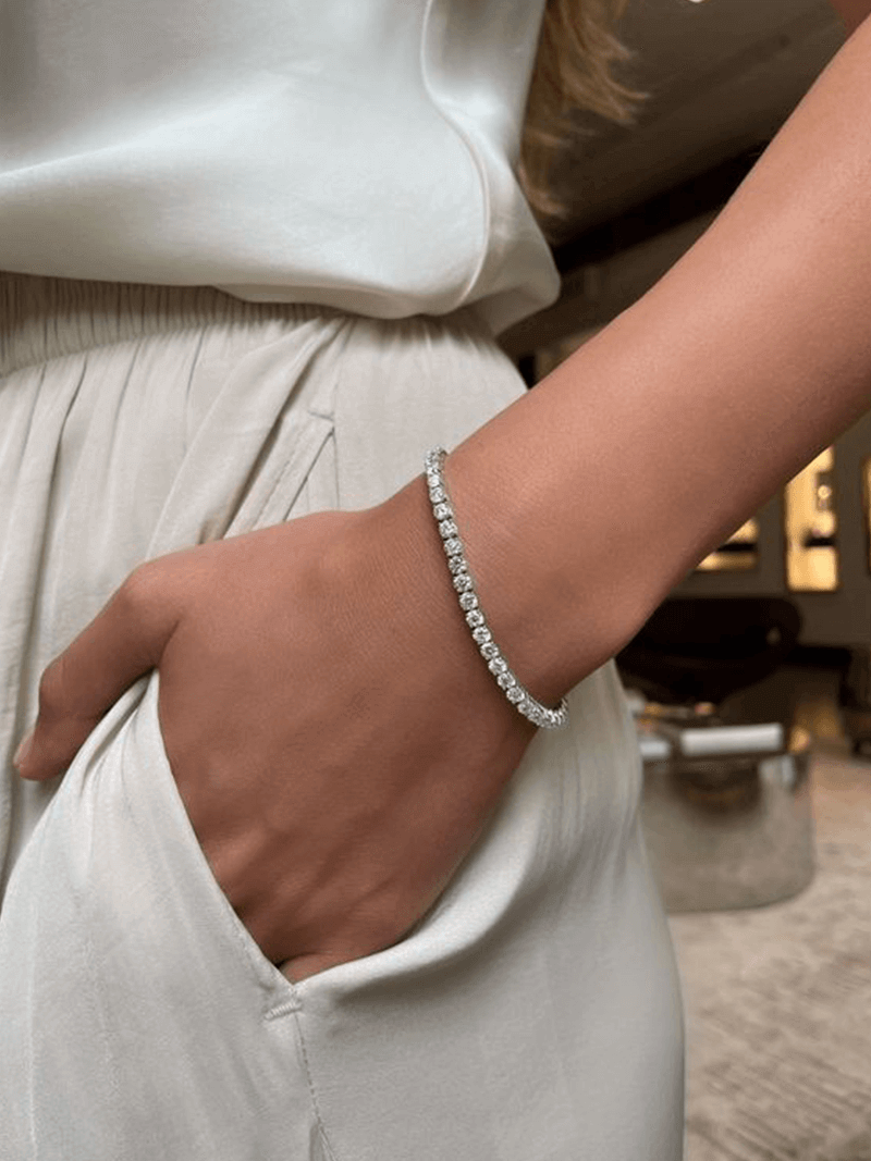 Glamour Tennisarmband – Elegant 14K Verguld, Zilveren of Roségouden Armband met Sprankelende Zirkonia Stenen