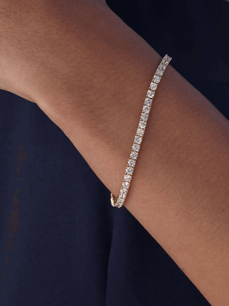 Glamour Tennisarmband – Elegant 14K Verguld, Zilveren of Roségouden Armband met Sprankelende Zirkonia Stenen