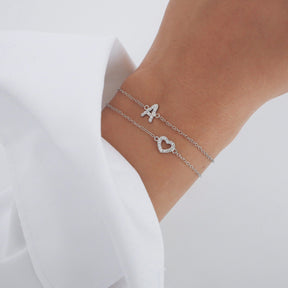 925 Sterling Zilveren Armband met Initialen - Waterproof & Hypoallergeen