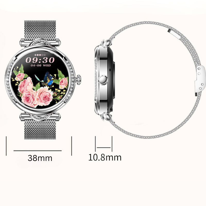 Elegant Zircon Diamond Smartwatch – Luxe Design & Geavanceerde Functies!