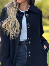 Elegante Halflange Fleecejas Voor Vrouwen - Warme Winterjas Met Knopen