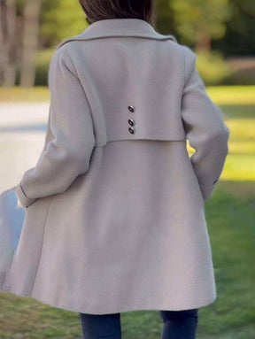 Elegante Halflange Fleecejas Voor Vrouwen - Warme Winterjas Met Knopen