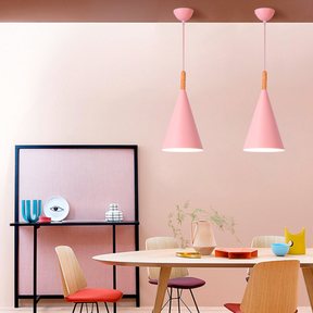 Lumo Hanglamp: Stijlvolle Metalen Hanglamp met Houten Stang in Diverse Kleuren voor Keuken en Eetkamer