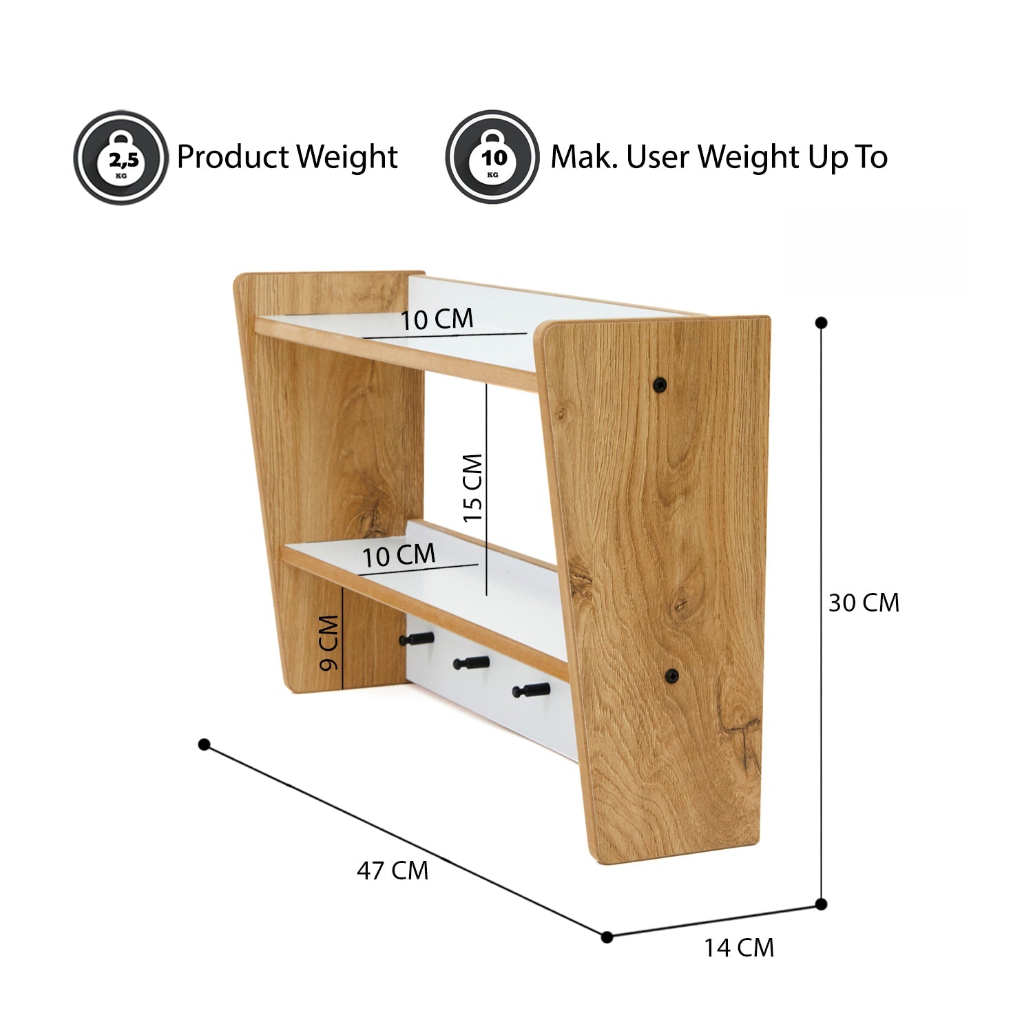 Crane Wandhanger Organisator voor Babykamer – Veilig, Ruimtebesparend en Kindvriendelijk met Planken en Haken