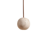 Elegante Beige LED-Hanglamp van Steen met Verstelbare Hoogte voor Sfeervolle Verlichting