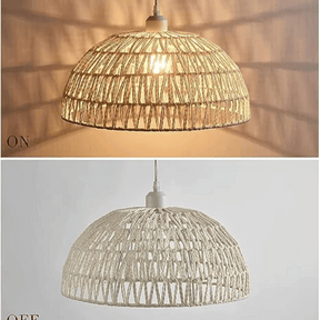 Rotan Hanglamp - E27 Verlichting, 20 CM Hoog en 1,5 M Aanpasbare Lengte