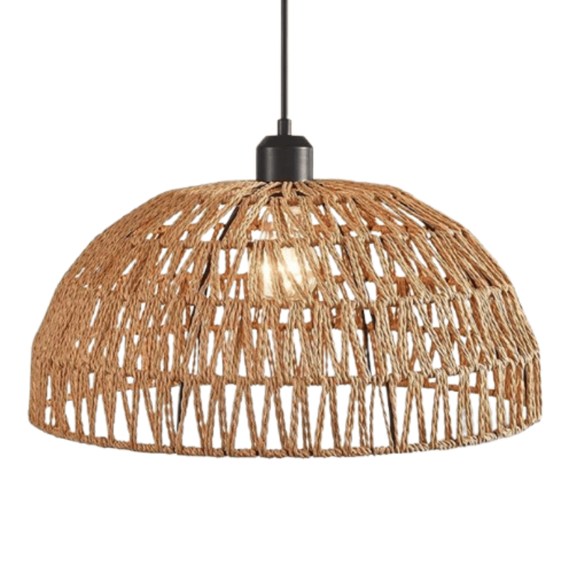 Rotan Hanglamp - E27 Verlichting, 20 CM Hoog en 1,5 M Aanpasbare Lengte