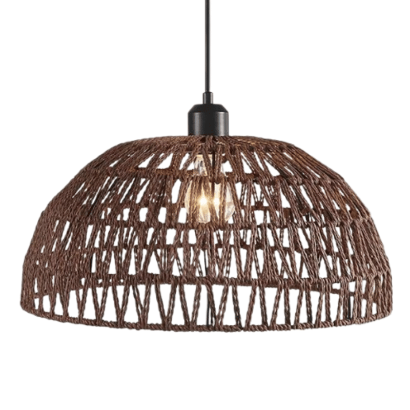 Rotan Hanglamp - E27 Verlichting, 20 CM Hoog en 1,5 M Aanpasbare Lengte