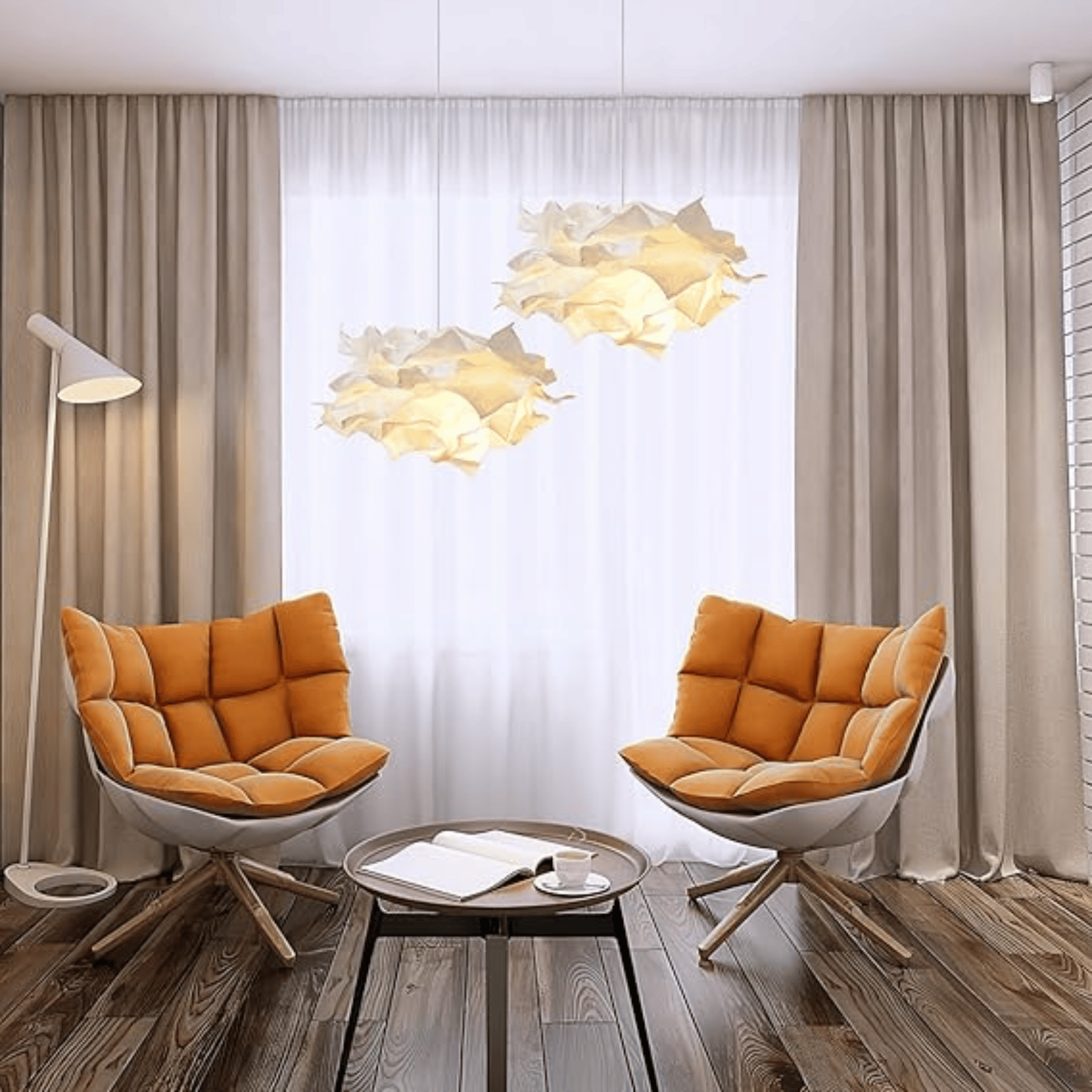 Moderne Witte Papieren Hanglamp: Stijlvolle Verlichting voor Elke Ruimte – Tot 60W!