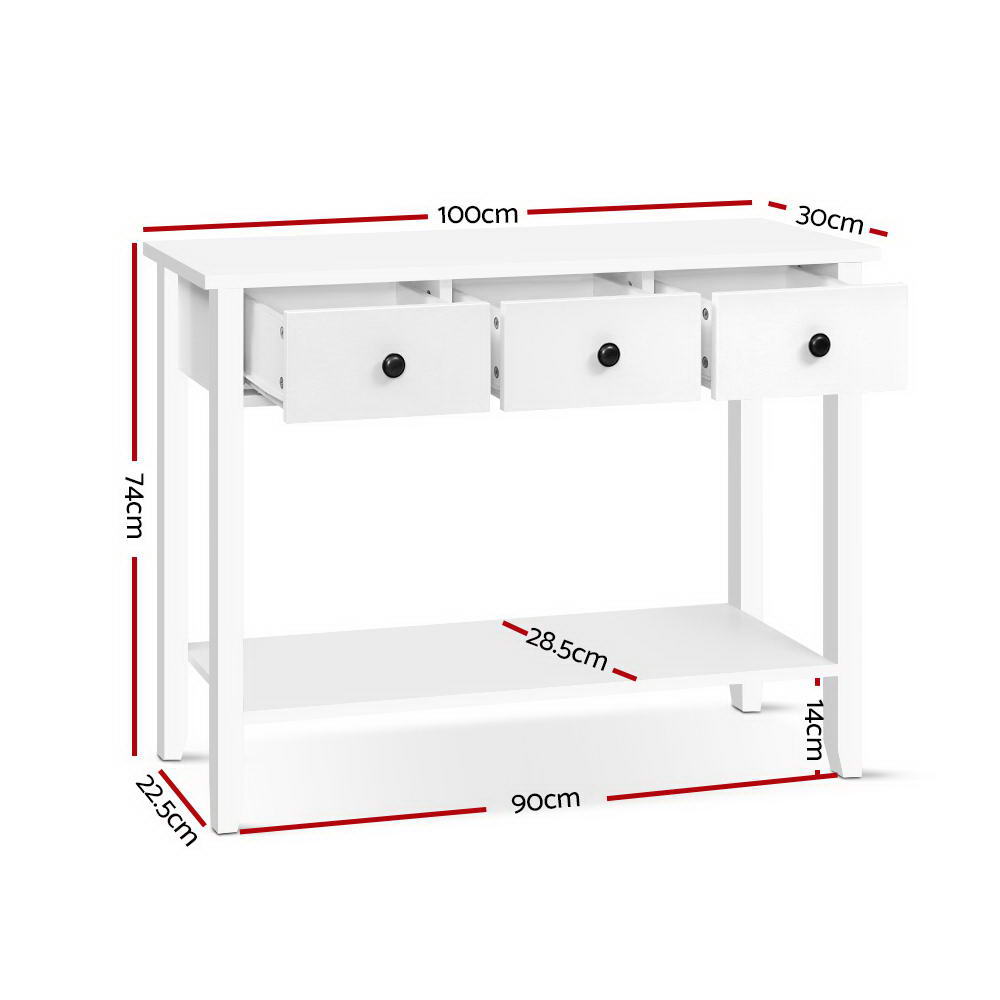 Stijlvolle Console Tafel met 3 Laden - Perfect voor Entree en Woondecoratie