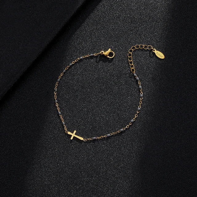 Hemelse Kruis Armband - Duurzaam Roestvrijstaal met Luxe Gouden Charme!