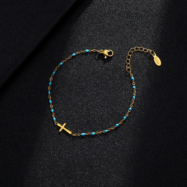 Hemelse Kruis Armband - Duurzaam Roestvrijstaal met Luxe Gouden Charme!