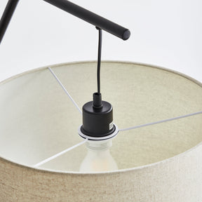 Vloerlamp - Stijlvolle 165 cm Hoogte in Goud/Zwart met Off-White Linnen Lampenkap