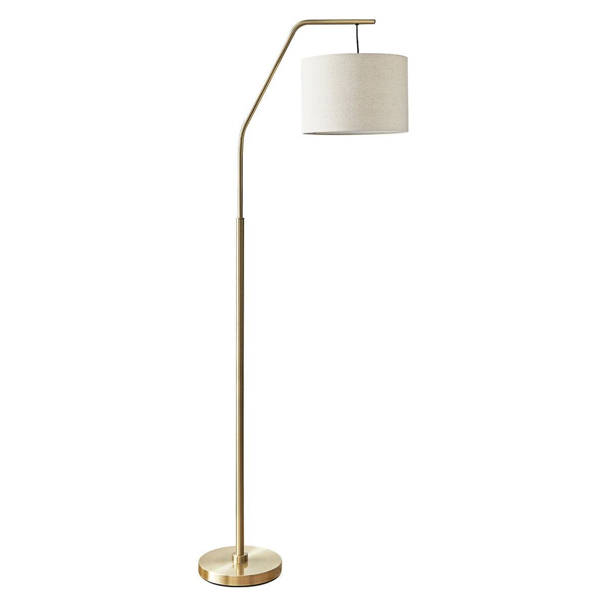 Vloerlamp - Stijlvolle 165 cm Hoogte in Goud/Zwart met Off-White Linnen Lampenkap