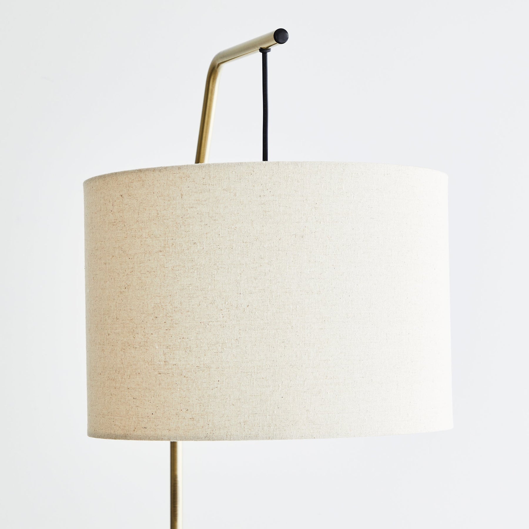 Vloerlamp - Stijlvolle 165 cm Hoogte in Goud/Zwart met Off-White Linnen Lampenkap