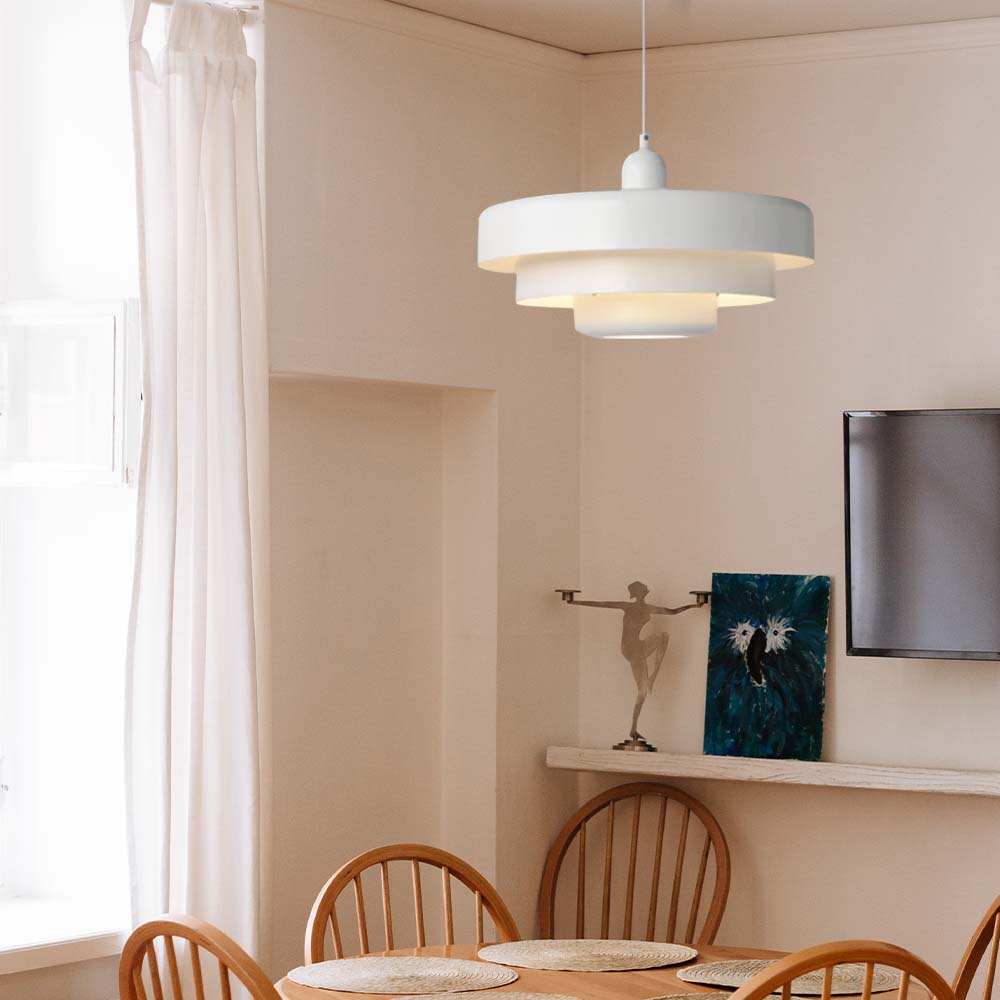 Mid-century Bauhaus IJzeren Hanglamp - Iconisch Design met Verstelbare Lengte