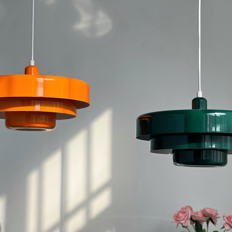 Mid-century Bauhaus IJzeren Hanglamp - Iconisch Design met Verstelbare Lengte