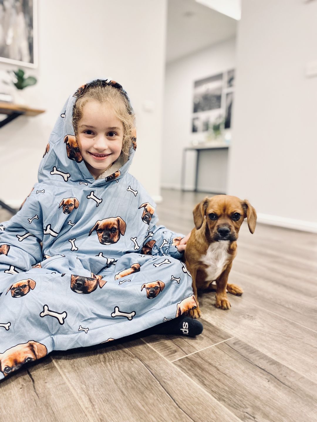 Gepersonaliseerde Hoodie Deken voor Dierenliefhebbers – Ultiem Comfort met een Foto van Je Huisdier