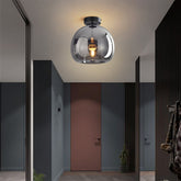 Moderne Koper-Glazen Plafondlamp - Stijlvolle Verlichting met Elegant Design