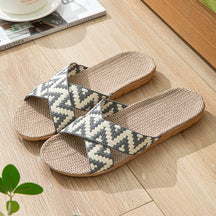 Linnen Comfortabele Pantoffels Zomer