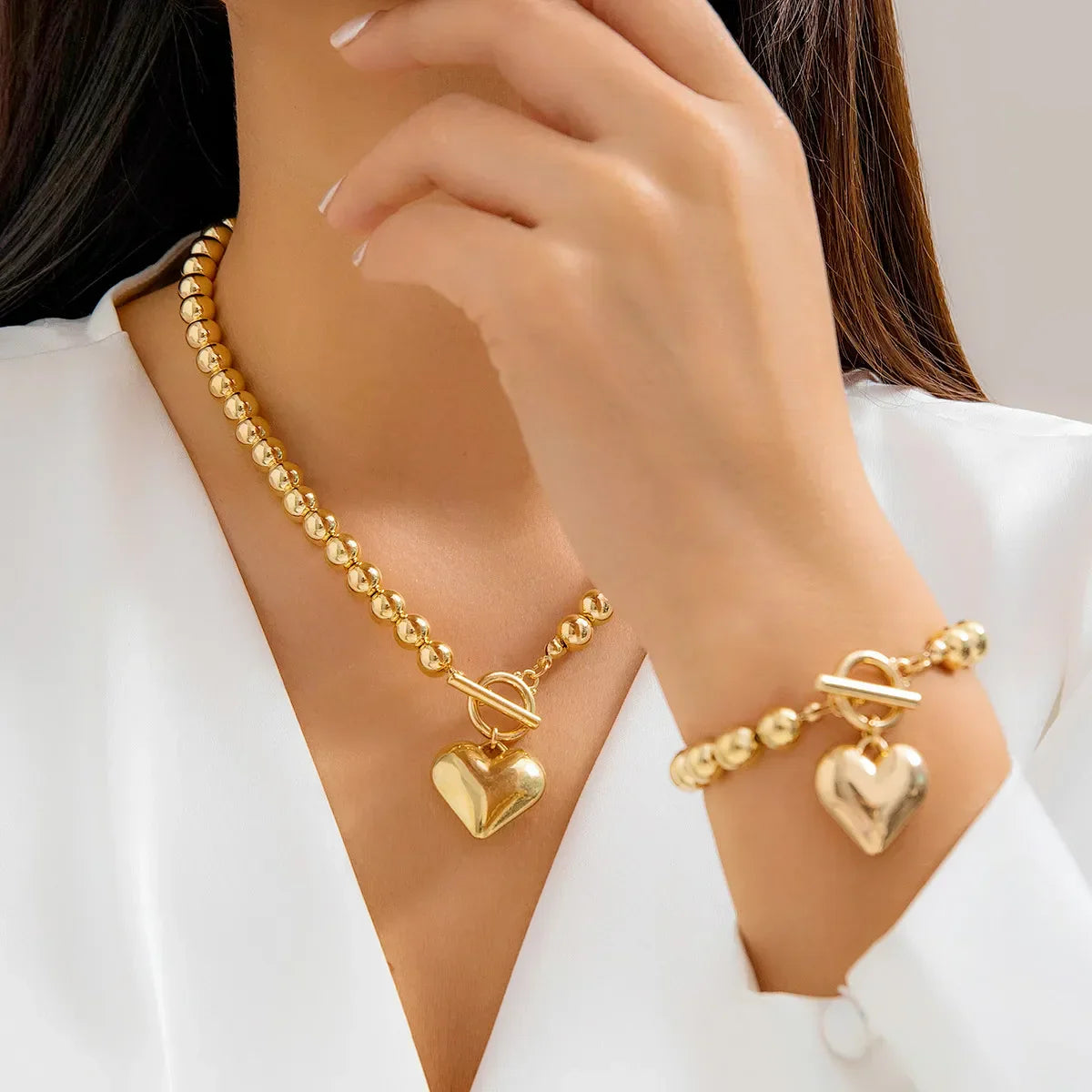 Lumière Heart Halsketting en Armband | Luxe en Verfijning voor Jouw Stijl - Perfect Cadeau