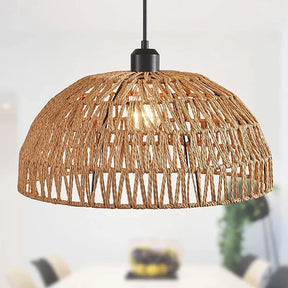 Rotan Hanglamp - E27 Verlichting, 20 CM Hoog en 1,5 M Aanpasbare Lengte