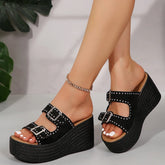 Trendy Wedge Slippers