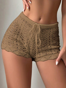 Hollow Gebreid Bikini Shorts